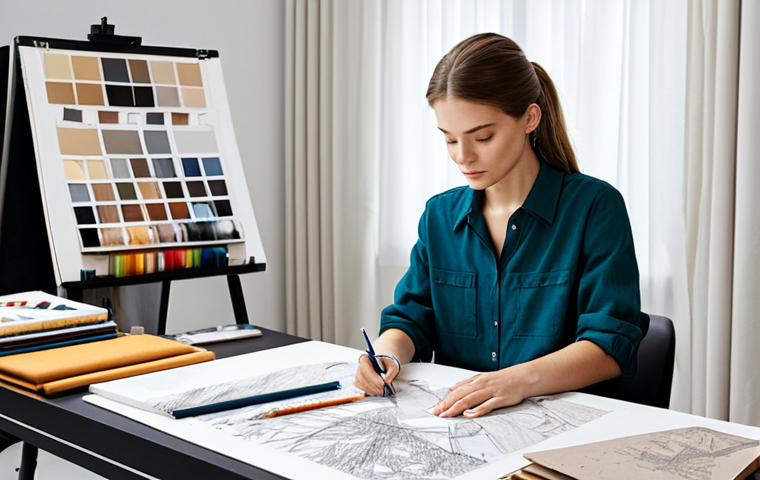 **

"A professional fashion designer in a modern studio, sketching designs at a drafting table, surrounded by fabric swatches and inspiration boards, fully clothed, appropriate attire, safe for work, perfect anatomy, natural proportions, studio setting, professional photography, high quality, family-friendly."

**