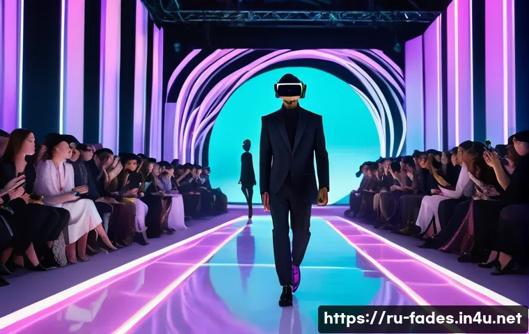 패션디자인과 패션기술 연구 - **Prompt for Virtual Fashion Show:**
    "A hyper-realistic, high-fashion runway show set in a futur...