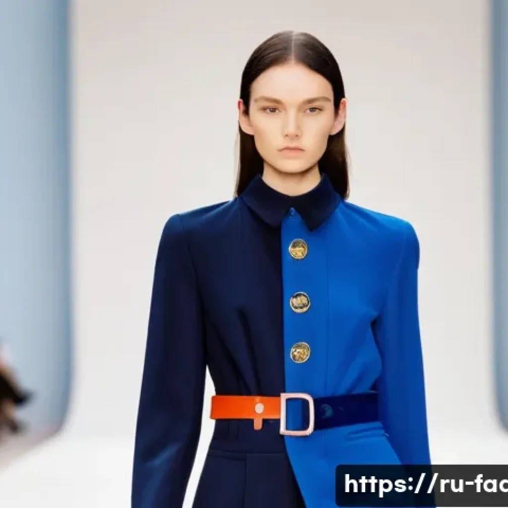 패션 컬렉션 기획 - A high-fashion runway scene during Paris Fashion Week, showcasing models wearing eco-friendly and su...