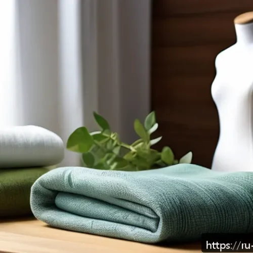 Home 17 패션 텍스타일 디자인 - A sophisticated textile design studio scene showcasing eco-friendly materials like organic cotton an...